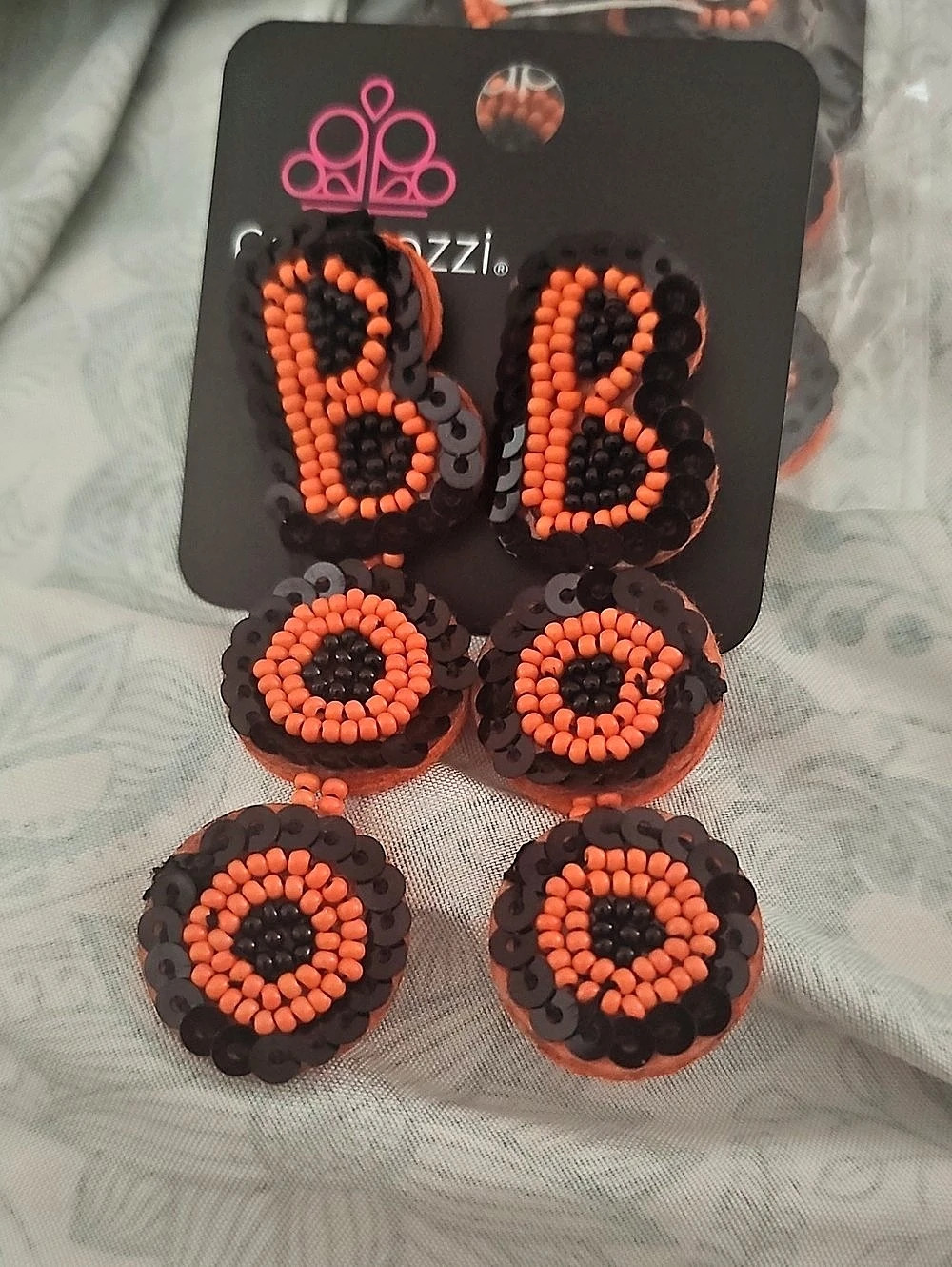 Paparazzi Halloween Bash - Orange & Black Earrings NWT